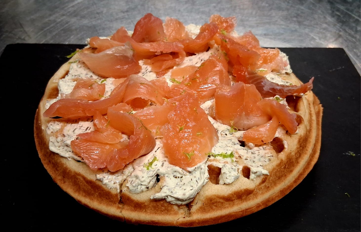 Produit Gaufre Gravlax de Truite - Mascarpone à l&rsquo;aneth